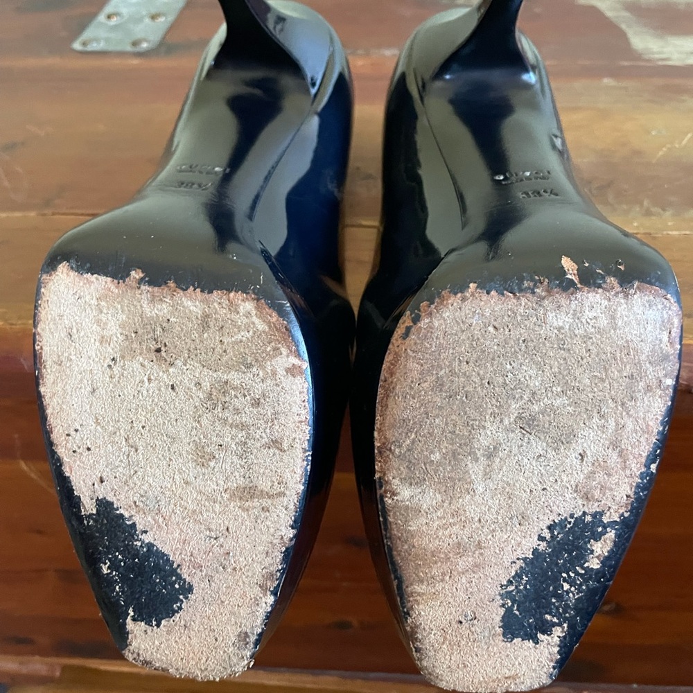 navy blue patent leather heels